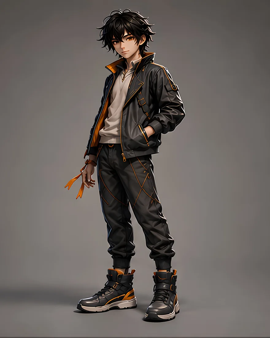 Kamay, in a dark jacket with an orange lining.